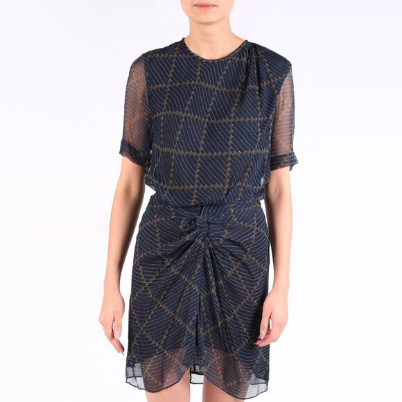 Isabel Marant Etoile "Barden" Navy Silk Dress, size 38 (fits like a 2/4) - Picture 11 of 12